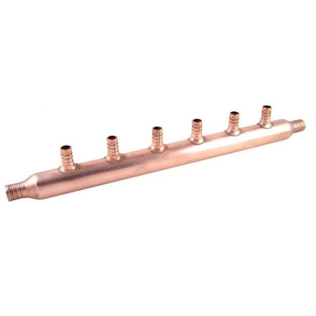 Cash Acme Cash Acme 22788 Copper Manifold with Pex 6 Port Open Bulk 22788